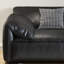 Chaise avec accoudoirs avec repose-pieds noir en cuir véritable avec repose-pieds