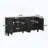Mid Century Modern Sideboard with Symmetrical Geometric Accent, Adjustable Shelf, Black-246172922