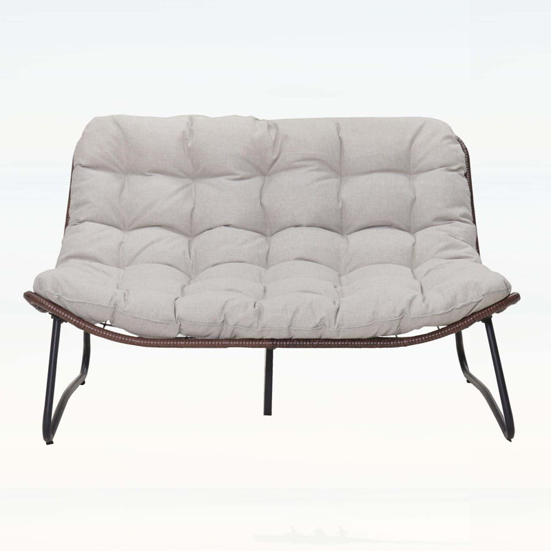 Canapé de patio avec coussin épais de luxe, osier résistant aux intempéries et conception ergonomique pour un confort extérieur