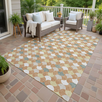 Machine Washable Indoor/Outdoor Chantille ACN2568 Geometric Rug