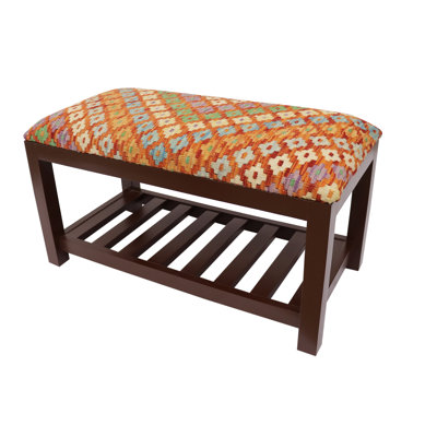 Wool Upholstered Storage Bench