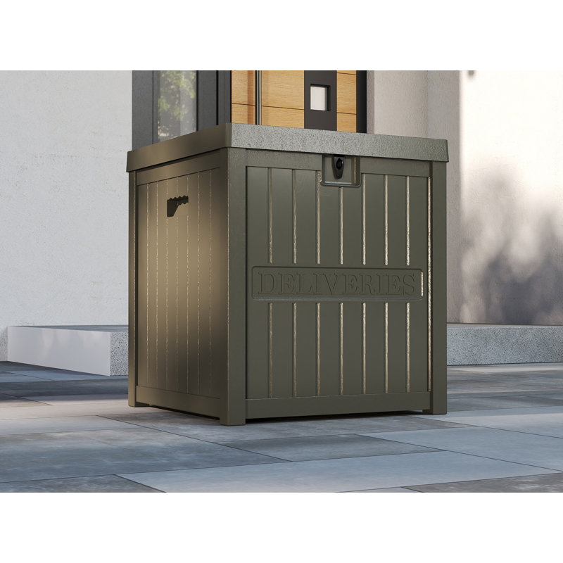51 Gallon Resin Package Delivery Box for Outside, Lockable Secure Package Bin Delivery Box for Front Porch, Large Deck Boxes Outdoor Waterproof, Delivery Driver Snack Box for Porch