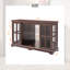 Buffet 54 "en verre avec lumières à changement de couleur, buffet bas avec miroir et tablettes en verre-133986351