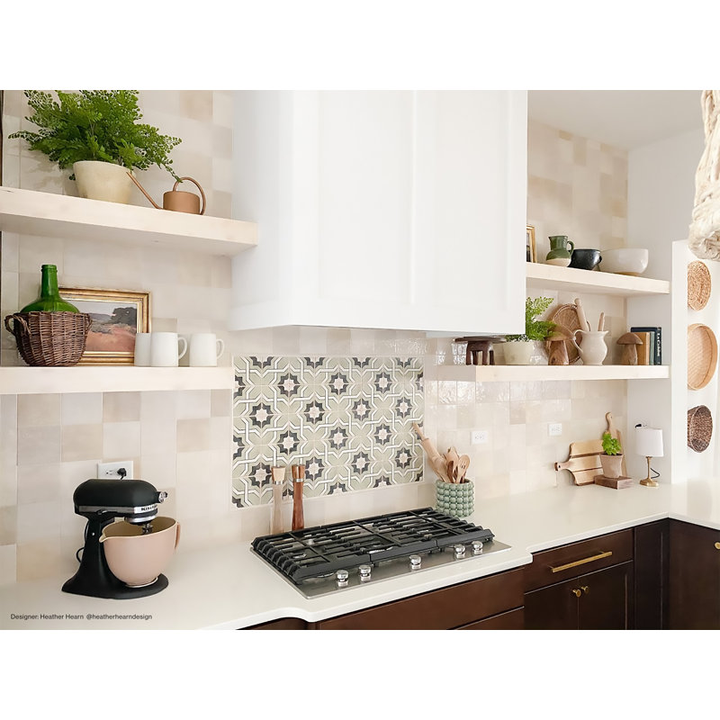 Cloe 5" x 5" Ceramic Tile, Creme