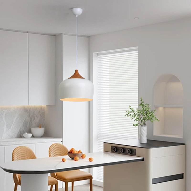 Luminaire suspendu moderne dôme blanc 11,8 pouces