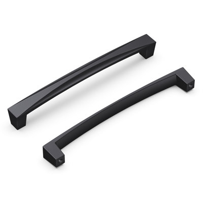 Crest Collection Handle Pull - 6-5/16" Centre to Centre Cabinet Pull Matte Black - Mid-century Modern Hardware for Drawers & Cabinets