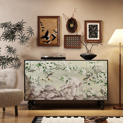 New Chinese-style solid wood entrance cabinet