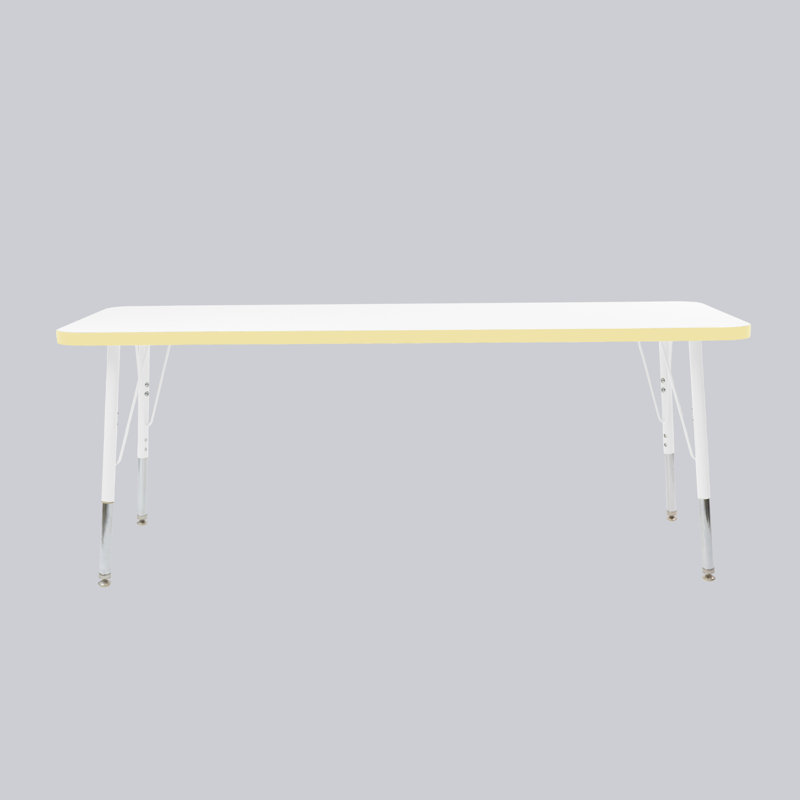 Table rectangulaire d'activités thermofusionnées avec pieds réglables et pivotants standard, H 30 po x l 24 po x P 60 po