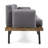 Outdoor 2 Seater Sofa, Attached Center Slatted Table, Black Iron Legs
