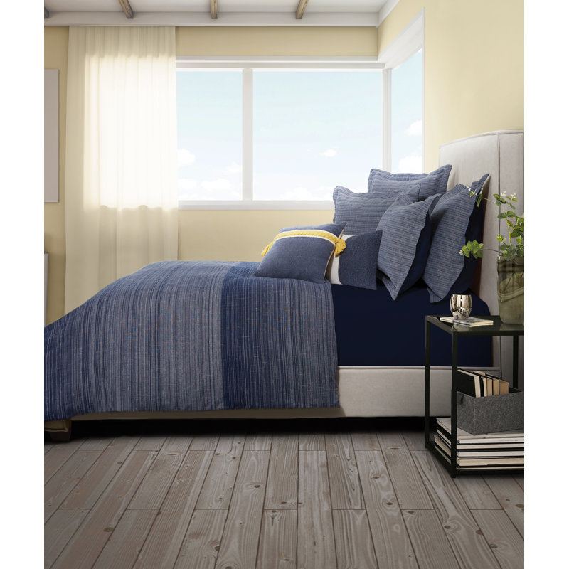 Crestwood Duvet Set - Denim, King Duvet Cover + 4 Shams + 3 Pillows