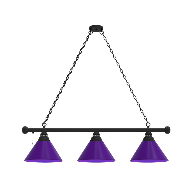 3 - Light Pool Table Lights Pendant, Black, Purple