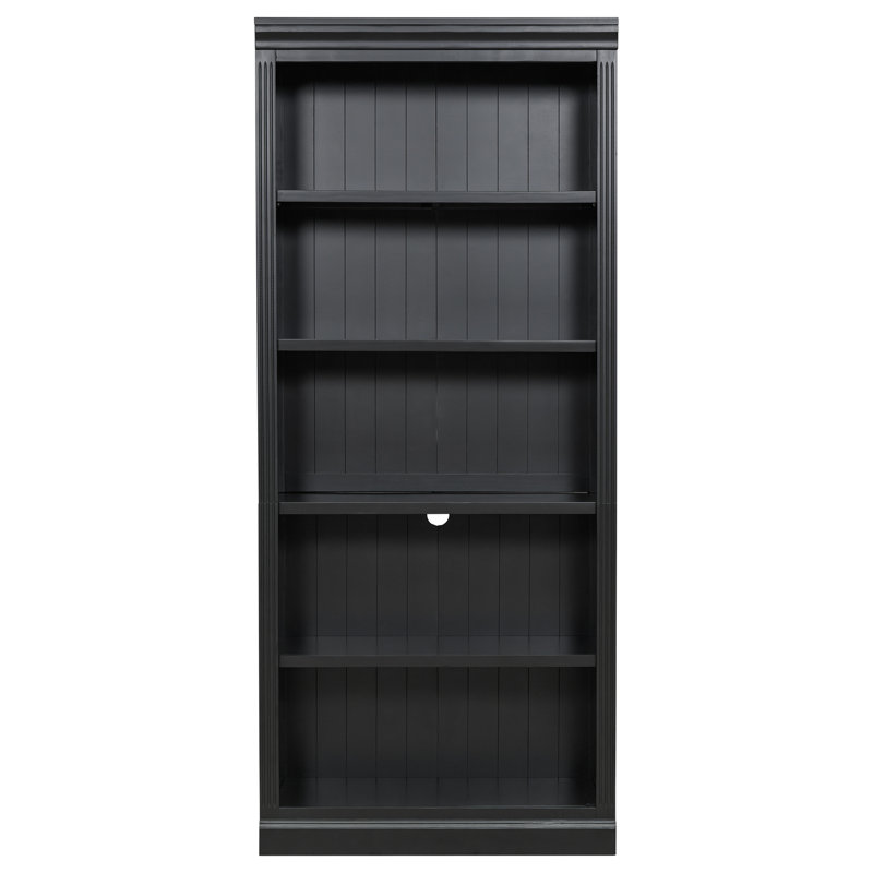 Suite de 5 bibliothèques, bois massif, tablettes réglables, DEL, noir pour bibliothèque de 82,25 po de hauteur, crayon