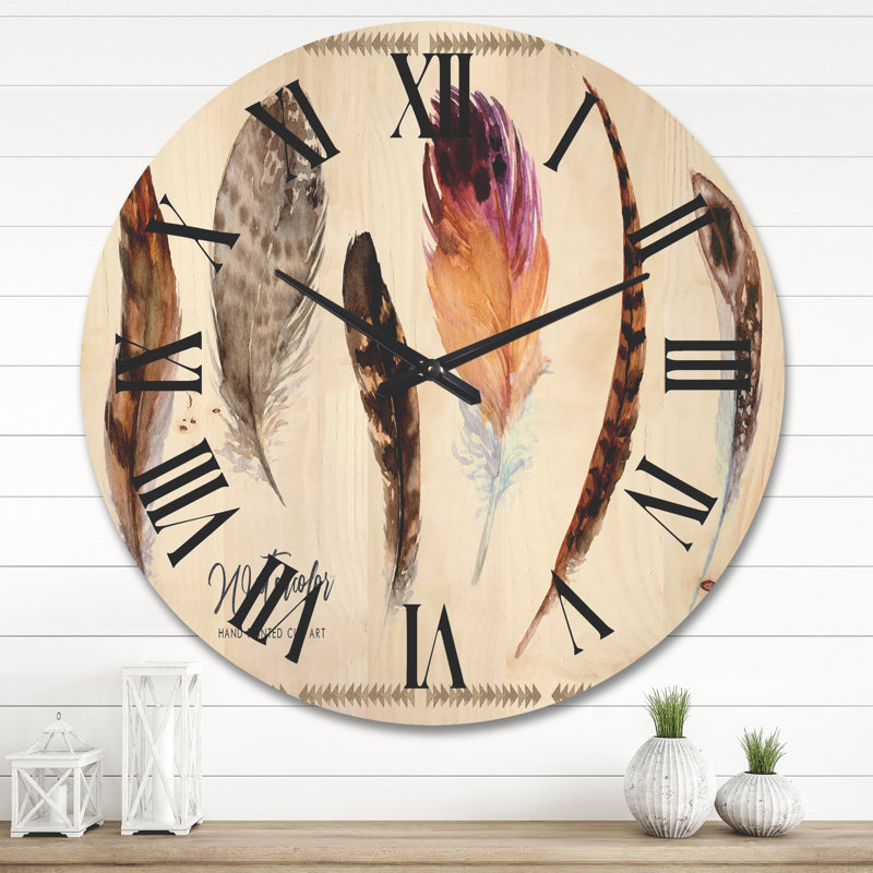 Horloge murale Exotic Vibrant Feathers, Très grand