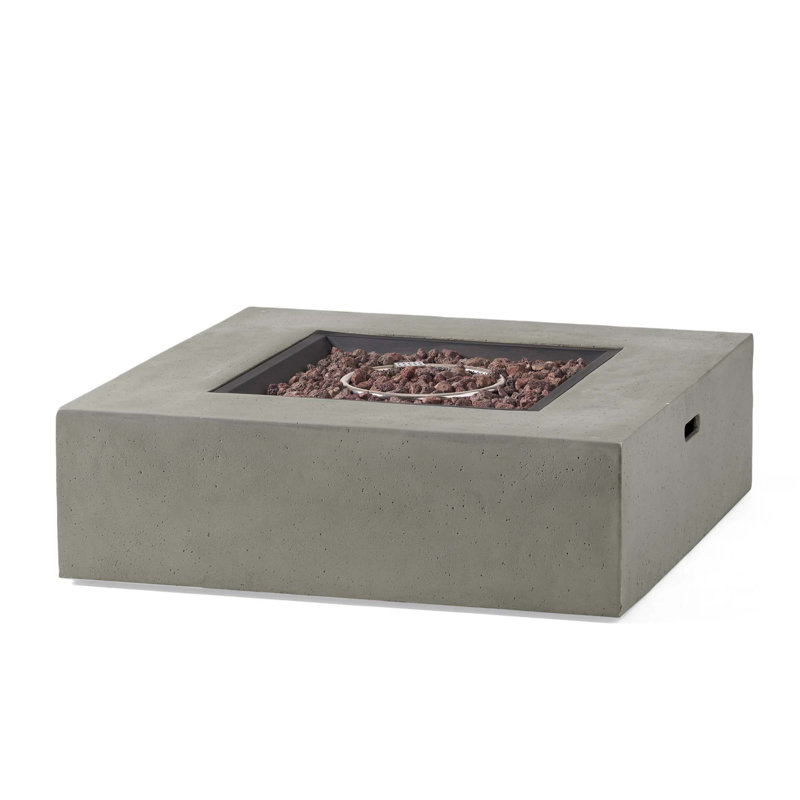 50 000 Btu Square Mgo Fire Table Tank Outside, Light Gray