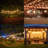 Connectable Set of 10 LED Teardrop Patio String Lights – 14.75-Foot Outdoor Bistro Lights with Dimmable Remote and Replaceable Filament Bulbs