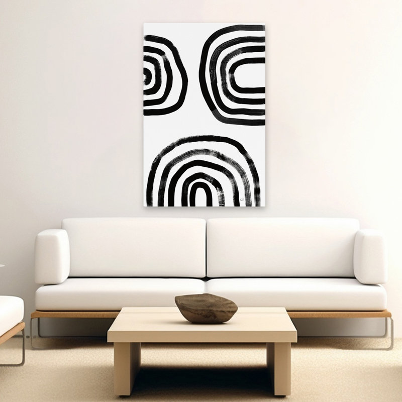 S'entraîner à la pratique - art abstrait noir et blanc, H 60 po x l 40 po