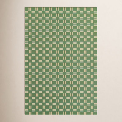 Icon Green Geometric Outdoor Rug