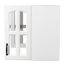 Armoire murale à porte en verre avec tablettes réglables pour un rangement peu encombrant dans la cuisine de la salle de bain