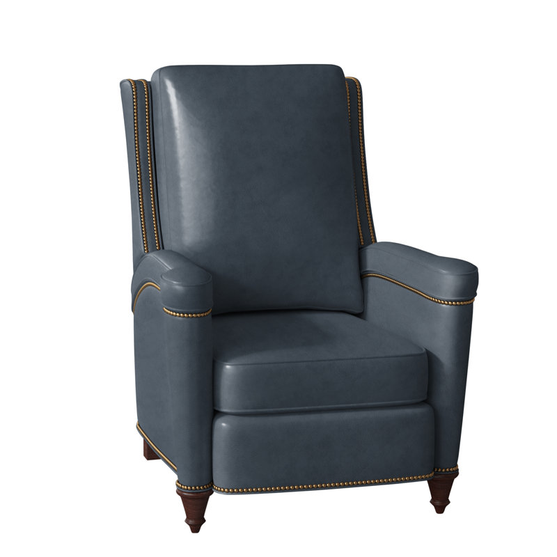 Mayes Recliner, Milestone White Genuine Leather, Mahogany, French Natural