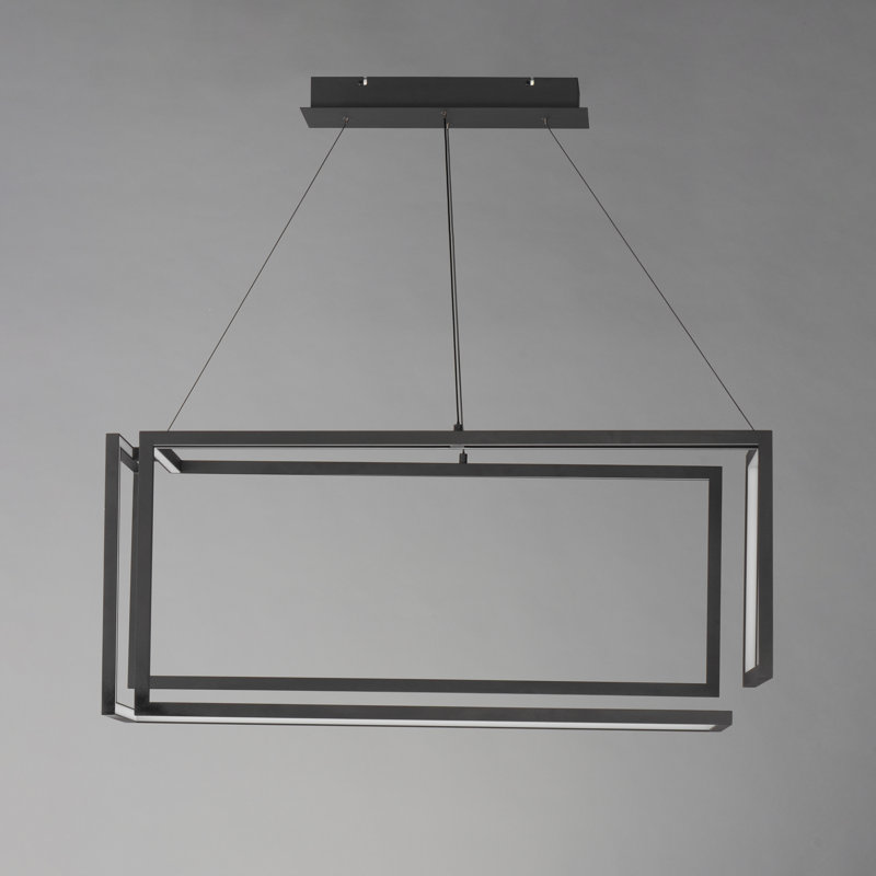 Joquin 1 - Light Gold LED Square/Rectangle Pendant, Black