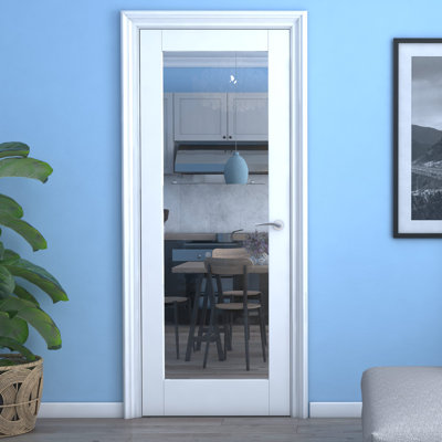 White Primed Shaker 1 Lite Clear Glass Internal Door - 762 x 1981 x 35mm (WxHxT)