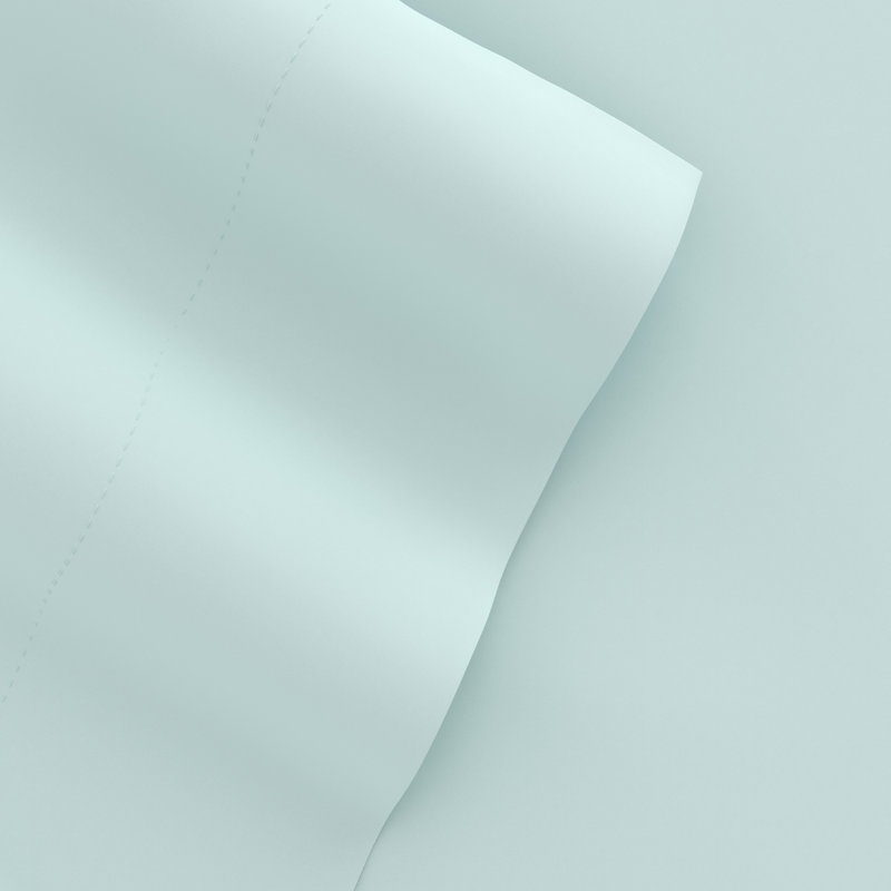 Sateen Double Brushed Microfiber Sheet Set, Sky Blue, Queen Sheet Set + Fitted Sheet + 2 Pillowcases