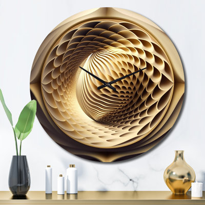 Horloge murale, décor géométrique doré Op Art - Dimensions rétro géométrique doré Op-Art VI