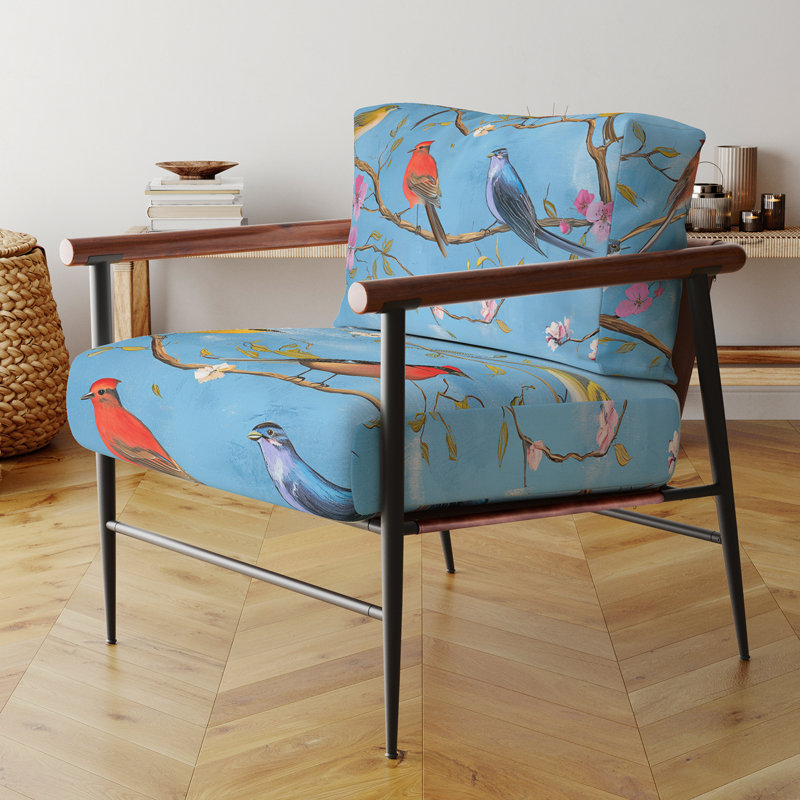 Chaise avec accoudoirs rembourrée Mailer, Doré