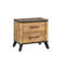 Ensemble de chambre à coucher Queen, noir et brun foncé, ensemble de 2 pièces avec table de chevet-136170239