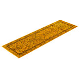 Overdyed Hand-Knotted Wool Modern-Contemporary Yellow Runner 2' 0" x 6' 8"