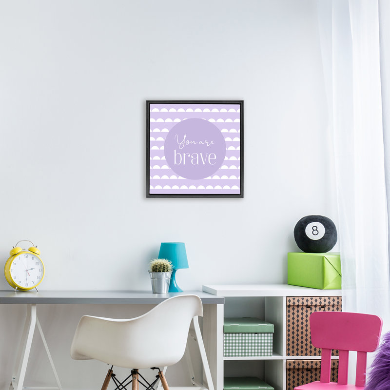 Cadre flottant You Are Brave Affirmation, design par Christine Simpson Art, Cadre flottant noir de jais, H 18 po x l 18 po