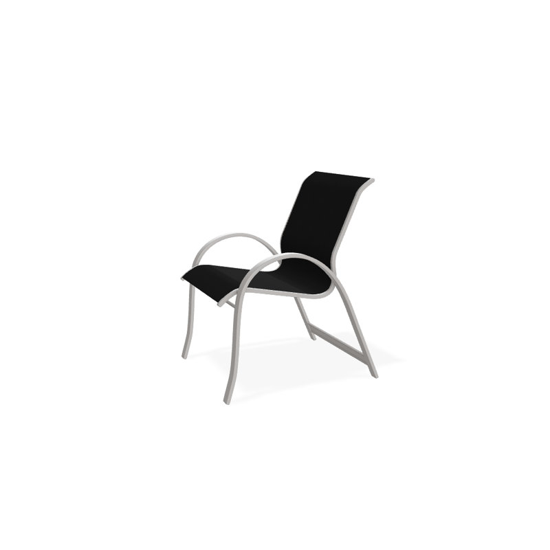 Aruba Stacking Patio Dining Armchair, Warm Gray