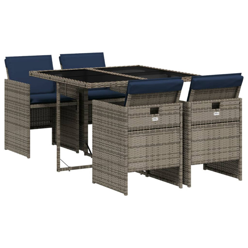 Ensemble repas avec coussins Hokku Designs, Gris, Bleu, 4