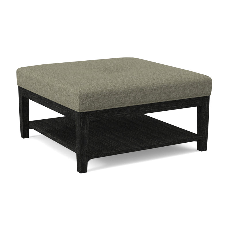 Hammond Square Ottoman, Antique Black Finish, Stone Crypton Performance; 0884-83
