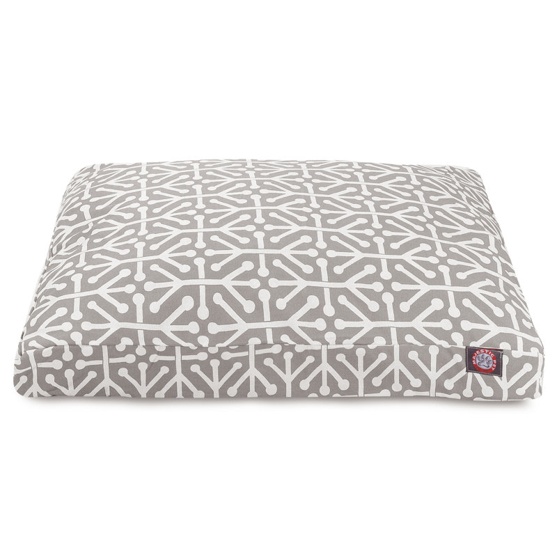 Aruba Geometric Polyester Pet Bed, Medium (29" W x 36" D x 4" H);, Grey