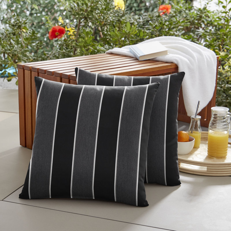 Housse et insert de coussin d'extérieur carré Stella, Noir / Gris