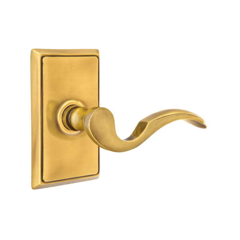 Cortina Privacy (Bed & Bath) Door Lever, Left, French Antique Brass