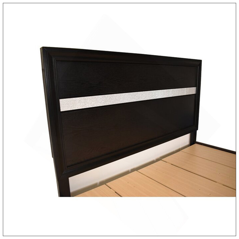 Grand lit de rangement de style traditionnel en bois, Noir
