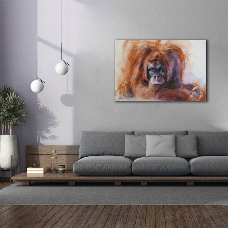 «The Daydreamer Orangutan» par Robert Campbell, art mural sur toile, H 40 po x l 60 po x P 1,5 po