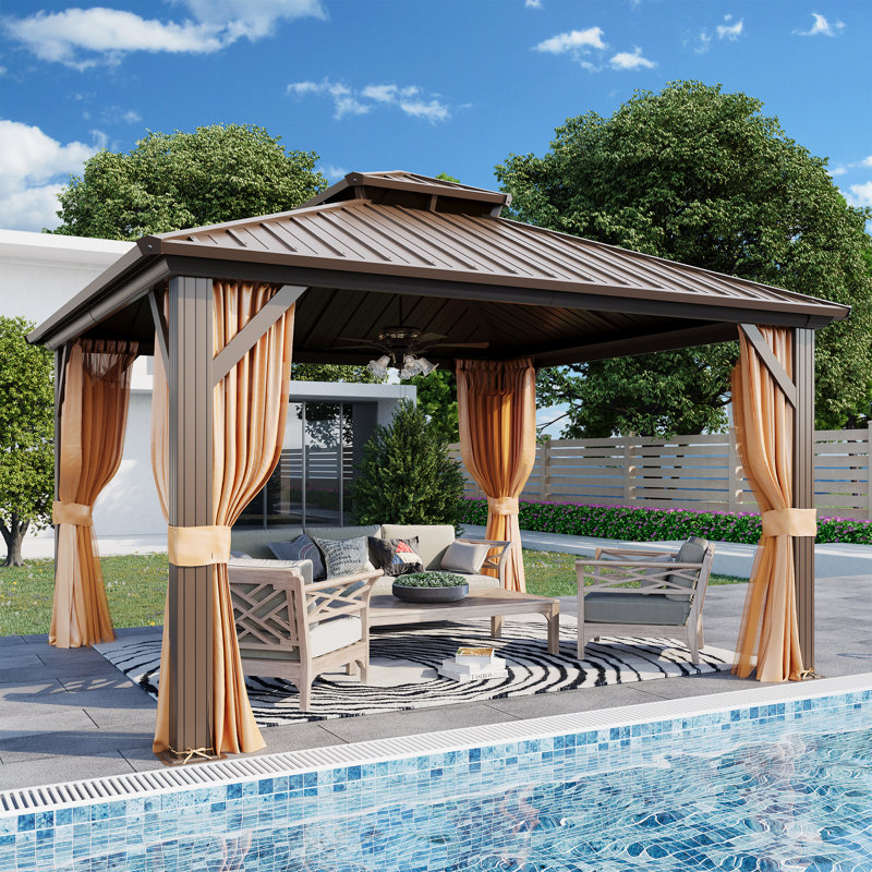 12 Ft. W x 12 Ft. D Aluminum Patio Gazebo