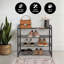  Range-chaussures à 4 niveaux - Range-chaussures pour placards, vestibules ou garages - Tablette de rangement avec cadre renforcé - Noir-1803064572