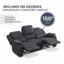 Ensemble de canapés relax manuels 2 pièces, canapé 3 places + causeuse 2 places, gris foncé