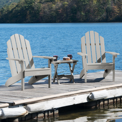 Anette Plastic Adirondack Chair with Table