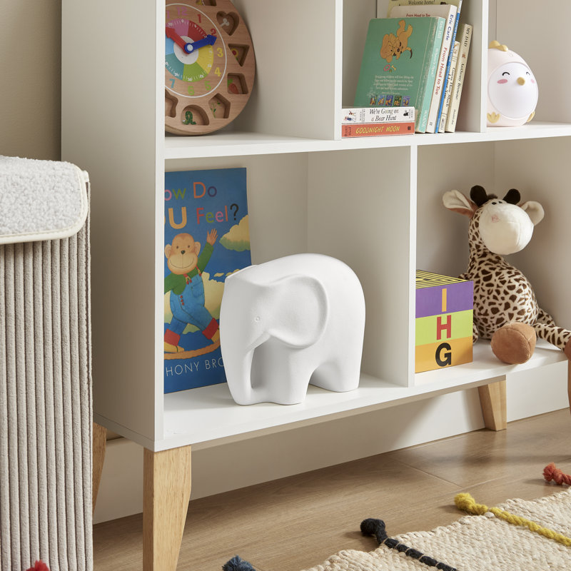 Hans White Abstract Minimalist Elephant Decorative Accent Matte Ceramic Sculpture Figure Set