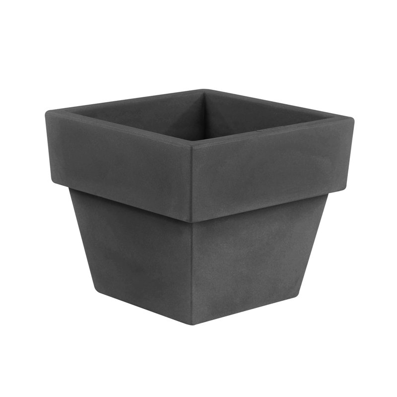 Vaso Resin Pot Planter, Anthracite, 16.75" H x 19.75" W x 19.75" D