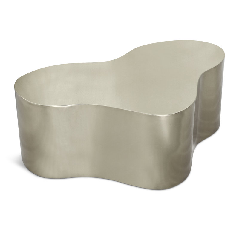 Iron Solid Coffee Table, Brushed Silver