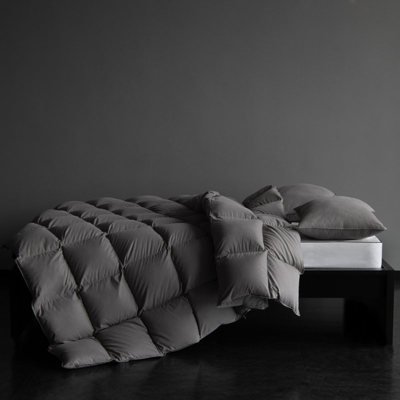 Édredon en plumes et en fibres Hotel Style, avec housse en mélange de coton doux, Grand lit