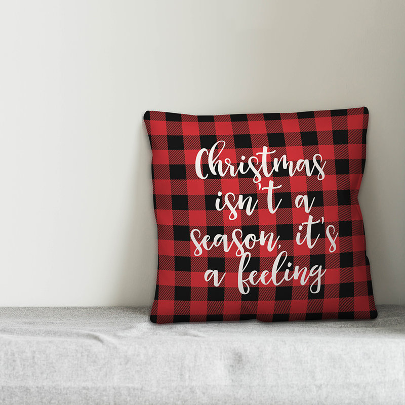  Noël n'est pas une saison, c'est un sentiment à carreaux Buffalo, Housse de coussin