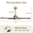 Sofucor 52" 5-Solid Blade Smart Modern Ceiling Fan with LED Light,Remote-133441930