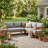 Solid Wood All Weather Patio Furniture Set, Outdoor Patio Conversation Sectional Sofa Set With Cushions and Backpack for Backyard, Garden-77828123